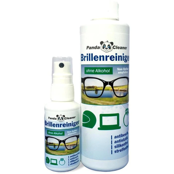 PandaCleaner 50ml Pumpflasche + Nachfüllflasche, 250ml, Brillenspray, Brillenreiniger 1 PandaCleaner 50ml Pumpflasche + Nachfüllflasche, 250ml, Brillenspray, Brillenreiniger