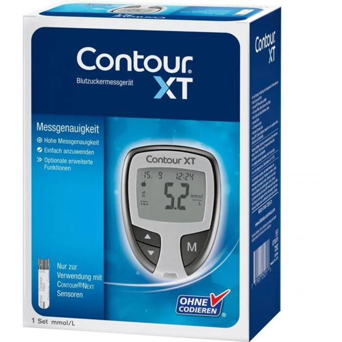 Contour Blutzuckermessgerät XT, Set Mit 5 Teststreifen & 5 Lanzetten, Mmol/L 2 Contour Blutzuckermessgerät XT, Set Mit 5 Teststreifen & 5 Lanzetten, Mmol/L – Bild 2