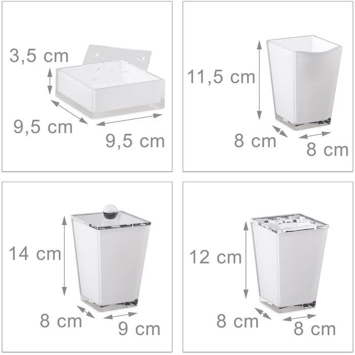 Relaxdays Badaccessoires-Set 1002258549, 5-teilig, Aus Kunststoff, Weiß 2 Relaxdays Badaccessoires-Set 1002258549, 5-teilig, Aus Kunststoff, Weiß – Bild 2