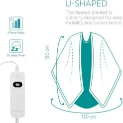 Navaris Heizdecke Poncho, Blau / Weiß, 3 Temperaturen, Abschaltautomatik, 180 X 130cm -Tork Shop 1868d74cd180d821b51a7bd42eea1864b532af87 heizdecke navaris poncho blau weiss