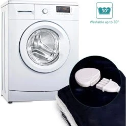 Navaris Heizdecke Poncho, Blau / Weiß, 3 Temperaturen, Abschaltautomatik, 180 X 130cm -Tork Shop 18d4e22f441b535084e0c9e2da548f6da7703d4c heizdecke navaris poncho blau weiss