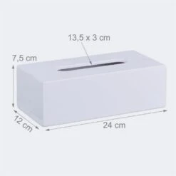 Relaxdays Kosmetiktücherbox 10023252, Bambus, BxHxT: 24 X 7,5 X 12 Cm, Weiß -Tork Shop 1ff0667535da637dee2a0ffb4e288ea0d69855a4 kosmetiktuecherbox relaxdays 10023252