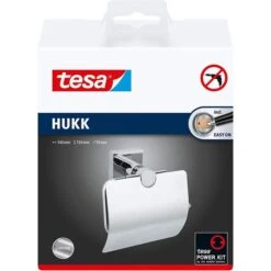 Tesa Toilettenpapierspender Hukk Mit Deckel 40247, Ohne Bohren, Metall, Für 1 Kleinrolle, Silber -Tork Shop 226fc118a29bf5836178cd971f84bc15be1457ae toilettenpapierspender tesa hukk mit deckel 40247