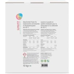 Sonett Waschmittel Pulver, DE1014, Für Gastronomie & Gewerbe, ökologisch, 10kg, 120WL