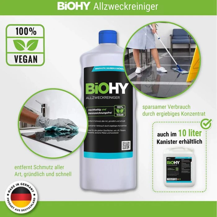 BiOHY Allesreiniger 001-001, 100% Vegan, Allzweckreiniger, Bio-Konzentrat, 1 Liter 3 BiOHY Allesreiniger 001-001, 100% Vegan, Allzweckreiniger, Bio-Konzentrat, 1 Liter – Bild 3