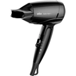Braun Haartrockner Satin Hair 1 Style&Go, HD130, Reisehaartrockner, 1200 Watt, Schwarz