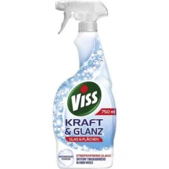 Viss Glasreiniger Kraft & Glanz, Glas & Flächen, Spray, Wasserabweisende Technologie, 750ml