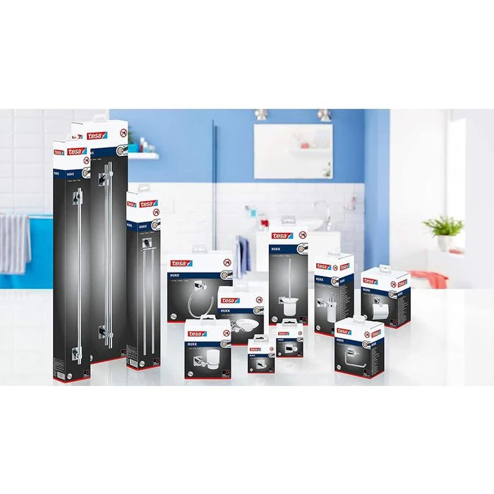 Tesa Toilettenpapierspender Hukk, 40246, Ohne Bohren, Metall, Für 1 Kleinrolle, Silber 5 Tesa Toilettenpapierspender Hukk, 40246, Ohne Bohren, Metall, Für 1 Kleinrolle, Silber – Bild 5