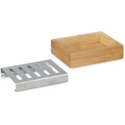 Relaxdays Seifenschale Eckig, Mit Abtropfschale, Bambus Und Edelstahl, Braun -Tork Shop 36478c7d77fc206e1b27aaf81a260109c8c05109 seifenschale relaxdays eckig