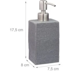 Relaxdays Seifenspender Steinoptik Eckig, Grau, Kunststein, Mit Edelstahlpumpe, 200ml -Tork Shop 392ece9b9d667c27d75fe3569450ce0156ce26e8 seifenspender relaxdays steinoptik eckig grau