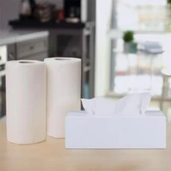 Relaxdays Kosmetiktücherbox 10023252, Bambus, BxHxT: 24 X 7,5 X 12 Cm, Weiß -Tork Shop 3ad24520872f5daf5ed766c5b6ecafd82331cf5e kosmetiktuecherbox relaxdays 10023252