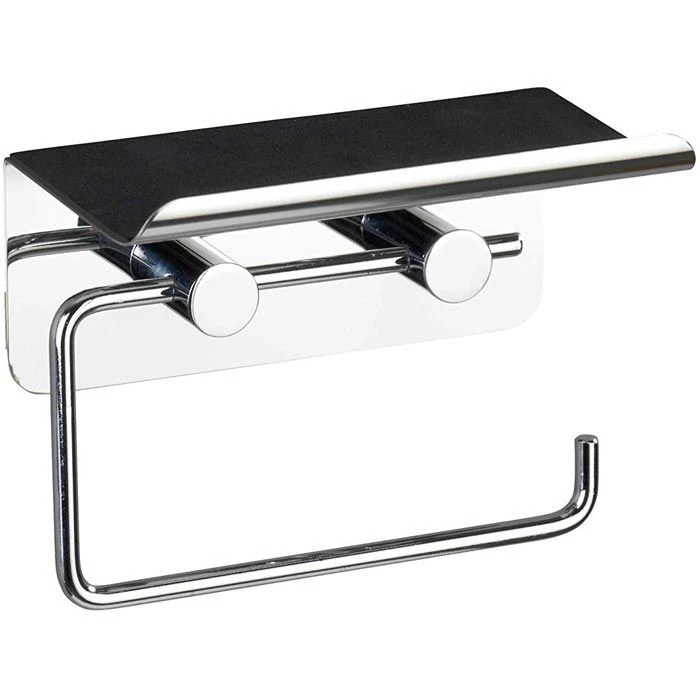 Wenko Toilettenpapierspender 21809100, Edelstahl, Für 1 Kleinrolle, Mit Ablage, Silber 2 Wenko Toilettenpapierspender 21809100, Edelstahl, Für 1 Kleinrolle, Mit Ablage, Silber – Bild 2