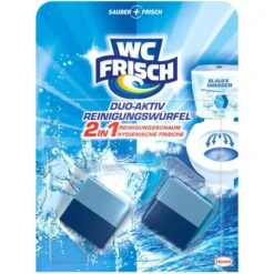 WC-Frisch WC-Duftspüler Reinigungswürfel Duo-Aktiv, Für Wasserkästen, Färbt Das Wasser Blau, 2 Stück