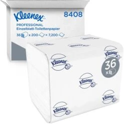 Kleenex Toilettenpapier 8408, 2-lagig, Tissue, 200 Einzelblatt, 36 Pack