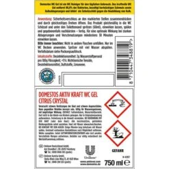 Domestos WC-Reiniger Aktiv Kraft Citrus Fresh, WC Gel, Beseitigt 99,9% Der Bakterien, 1 Liter -Tork Shop 465102f105fa5db1ec2d61e395b81470ed322fd7 wc reiniger domestos aktiv kraft citrus fresh