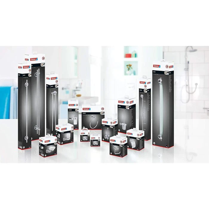 Tesa Toilettenpapierspender Loxx, 40272, Ohne Bohren, Metall, Für 1 Kleinrolle, Silber 5 Tesa Toilettenpapierspender Loxx, 40272, Ohne Bohren, Metall, Für 1 Kleinrolle, Silber – Bild 5