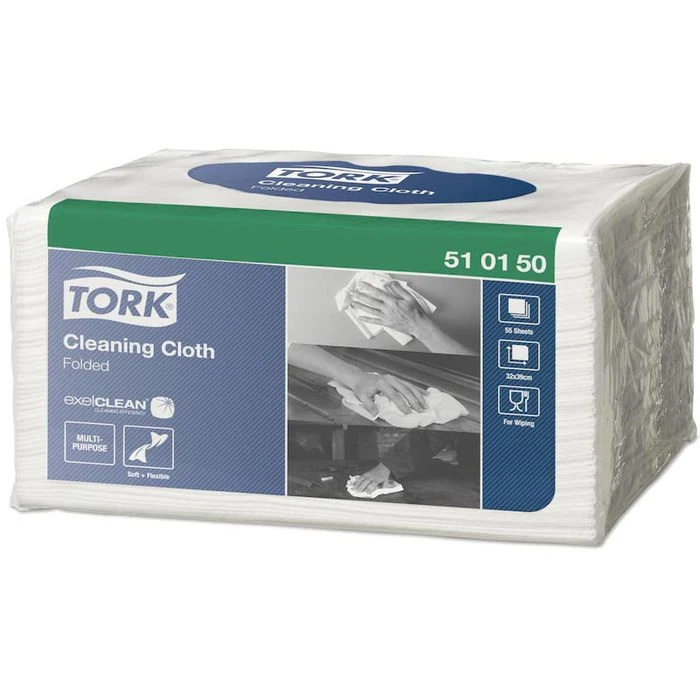 Tork Einwegtücher 510150, W8, Weiß, 32 X 39 Cm, Reinigungstücher Gefaltet, 55 Blatt 3 Tork Einwegtücher 510150, W8, Weiß, 32 X 39 Cm, Reinigungstücher Gefaltet, 55 Blatt – Bild 3