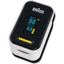Braun Pulsoximeter 1, Weiß/schwarz, Drehbares OLED-Display, Mit Abschaltautomatik