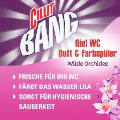 Cillit-Bang WC-Duftspüler 6 In 1 Lilaspüler, Wilde Orchidee, Im Korb, 3 Stück -Tork Shop 58066e2cc931eaa55c72afafee67af46ea90ff99 wc duftspueler cillit bang 6 in 1 lilaspueler wilde