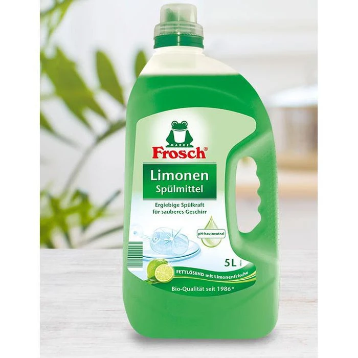 Frosch Spülmittel Bio-Qualität, Limonen, Fettlösend Mit Limonenfrische, 5 Liter 3 Frosch Spülmittel Bio-Qualität, Limonen, Fettlösend Mit Limonenfrische, 5 Liter – Bild 3
