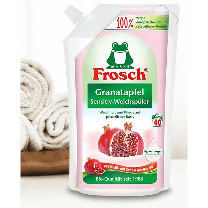 Frosch Weichspüler Granatapfel Bio-Qualität, 115523, 1 Liter, Hypoallergen, 40 Waschladungen 3 Frosch Weichspüler Granatapfel Bio-Qualität, 115523, 1 Liter, Hypoallergen, 40 Waschladungen – Bild 3