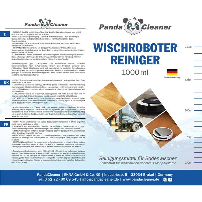 PandaCleaner Unterhaltsreiniger EA0772, Wischroboter-Reiniger, 1 Liter 3 PandaCleaner Unterhaltsreiniger EA0772, Wischroboter-Reiniger, 1 Liter – Bild 3
