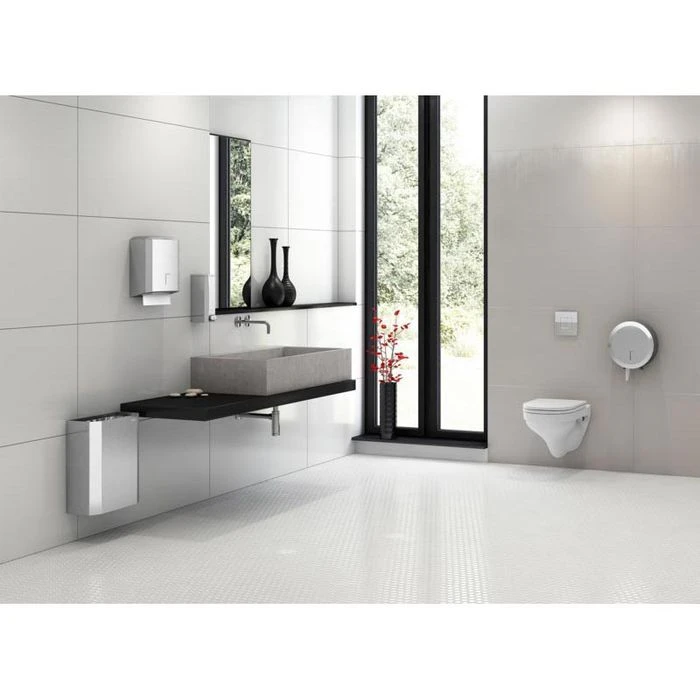 Katrin Toilettenpapierspender Gigant-Box S, 989660, Edelstahl, Für Jumbo Rollen, Silber 2 Katrin Toilettenpapierspender Gigant-Box S, 989660, Edelstahl, Für Jumbo Rollen, Silber – Bild 2