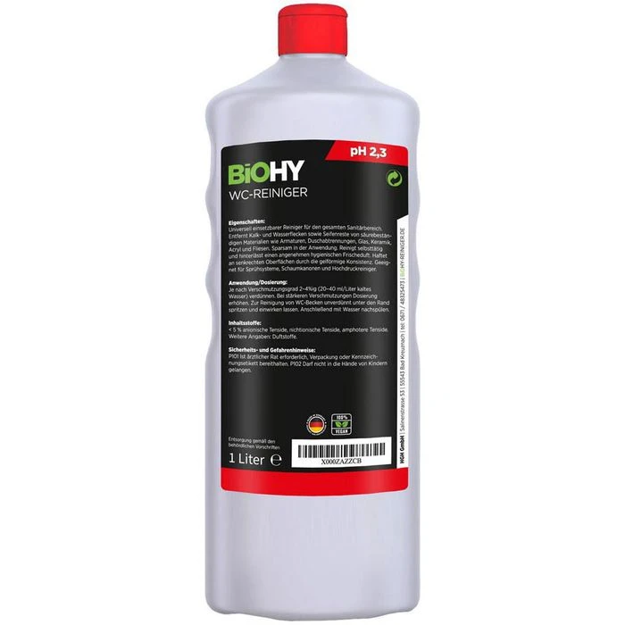 BiOHY WC-Reiniger 014-001, 100% Vegan, Bio-Konzentrat, 1 Liter 4 BiOHY WC-Reiniger 014-001, 100% Vegan, Bio-Konzentrat, 1 Liter – Bild 4