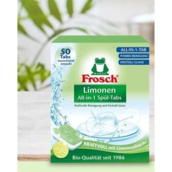 Frosch Spülmaschinentabs Limonen Alles In 1, Geschirr-Reiniger, Bio-Qualität, 50 Tabs -Tork Shop 71884aa987d7fc80a4f73a97e32b83cc5ce086c4 spuelmaschinentabs frosch limonen alles in 1