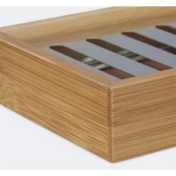 Relaxdays Seifenschale Eckig, Mit Abtropfschale, Bambus Und Edelstahl, Braun -Tork Shop 7b475c6656c85f3b6dcaeeae10770f1cd4d8582b seifenschale relaxdays eckig