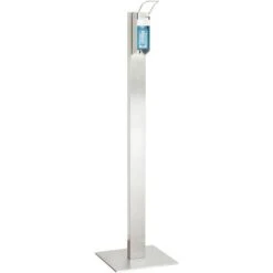 Sanismart Desinfektionsmittelspender 2819, Mit Ständer, Stehend, Silber / Weiß, 500ml