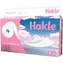 Hakle Toilettenpapier Traumweich, 4-lagig, Tissue, 130 Blatt, 8 Rollen -Tork Shop 8ab325793aca2f9a955a59ccb54aedac68127123 toilettenpapier hakle traumweich