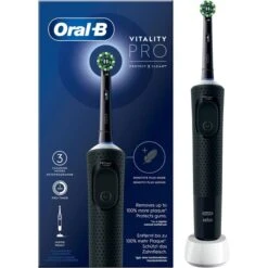 Oral B Oral-B Elektrische-Zahnbürste Vitality Pro Schwarz, Protect X Clean, 3 Putzmodi, 1 Aufsteckbürste