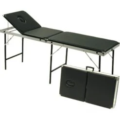 Holthaus Ruheraumliege 87330 Schwarz, Höhe 78 Cm, Kofferliege, Aluminium, Verstellbar