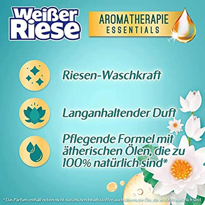 Weißer-Riese Waschmittel Universal Trio-Caps, Aromatherapie Lotus & Mandelöl, 234g, 18 WL 2 Weißer-Riese Waschmittel Universal Trio-Caps, Aromatherapie Lotus & Mandelöl, 234g, 18 WL – Bild 2