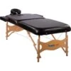 Movit Massageliege Deluxe XXL Schwarz, Höhenverstellbar, Klappbar, Holz