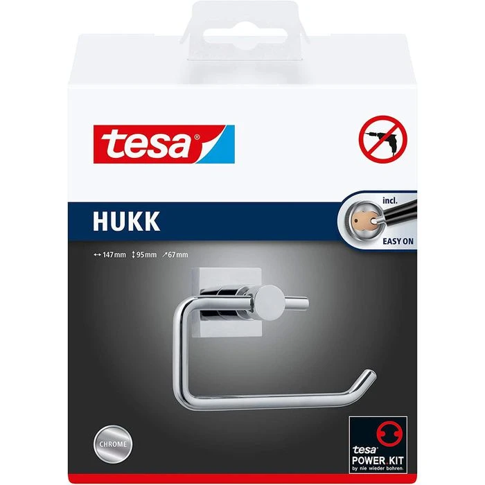 Tesa Toilettenpapierspender Hukk, 40246, Ohne Bohren, Metall, Für 1 Kleinrolle, Silber 4 Tesa Toilettenpapierspender Hukk, 40246, Ohne Bohren, Metall, Für 1 Kleinrolle, Silber – Bild 4