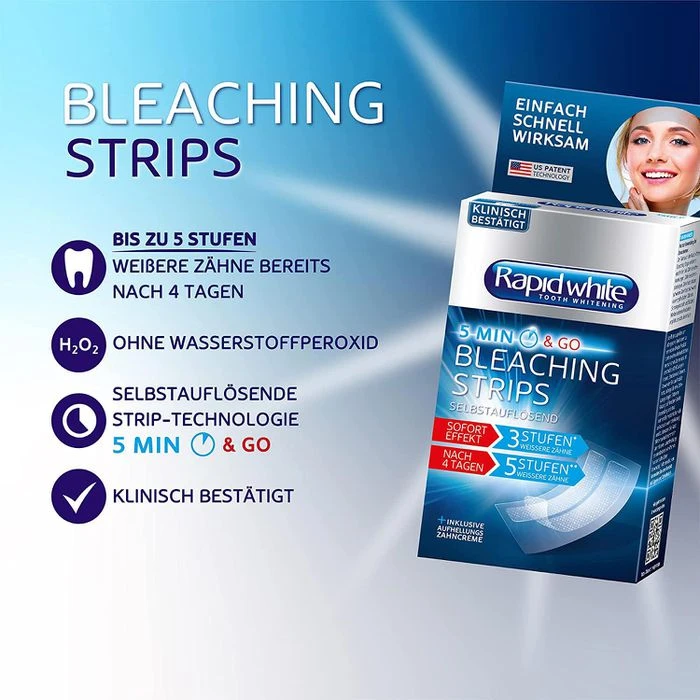 Rapid-white Zahnaufhellung Bleaching Strips, Für Weiße Zähne, 8 Stück Für 4 Tage 2 Rapid-white Zahnaufhellung Bleaching Strips, Für Weiße Zähne, 8 Stück Für 4 Tage – Bild 2