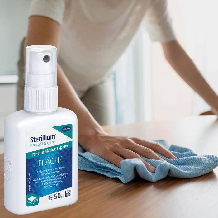 Sterillium Desinfektionsmittel Protect & Care, 9815670, Fläche, Spray, 50 Ml 2 Sterillium Desinfektionsmittel Protect & Care, 9815670, Fläche, Spray, 50 Ml – Bild 2