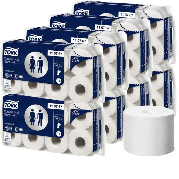Tork Advanced, 110767, T4, 2-lagig, Tissue, 64 Rollen A 250 Blatt, Toilettenpapier 1 Tork Advanced, 110767, T4, 2-lagig, Tissue, 64 Rollen A 250 Blatt, Toilettenpapier