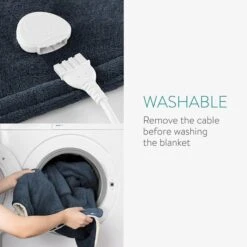 Navaris Heizdecke Snuggy, Mit Ärmeln, Dunkelblau, 9 Temperaturen, Abschaltautomatik, 195 X 125cm -Tork Shop b70b7a48eb5f2166f7f87077c50af121c05495fb heizdecke navaris mit aermeln und tasche blaucreme