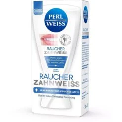 Perlweiss Zahnpasta Raucher Zahnweiss, Weiße Zähne, Extra Frisch, 50ml
