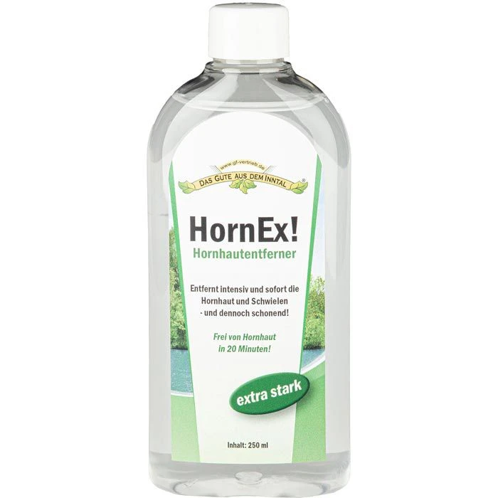 Inntaler Hornhautentferner HornEx!, Extra Stark, Aktiv-Lösung, Inkl. Watte & Spachteln, 250ml 1 Inntaler Hornhautentferner HornEx!, Extra Stark, Aktiv-Lösung, Inkl. Watte & Spachteln, 250ml