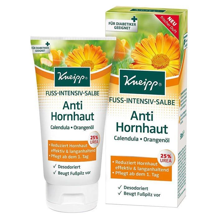 Kneipp Anti-Hornhaut-Creme Fuß-Intensiv-Salbe 50ml, In Tube, Mit Urea, Calendula & Orangenöl 1 Kneipp Anti-Hornhaut-Creme Fuß-Intensiv-Salbe 50ml, In Tube, Mit Urea, Calendula & Orangenöl