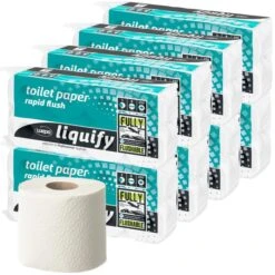 Wepa Toilettenpapier Liquify, Selbstauflösend, 3-lagig, 070560, Tissue, 250 Blatt, 64 Rollen