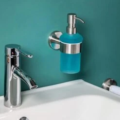 Bremermann Seifenspender PIAZZA 9418, Glas & Edelstahl, Silber / Weiß, 200ml -Tork Shop e23343513b3230096079ee6b412d808e8503a572 seifenspender bremermann piazza 9418