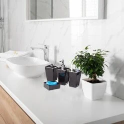 Relaxdays Badaccessoires-Set 1002258549, 5-teilig, Aus Kunststoff, Weiß 12 Relaxdays Badaccessoires-Set 1002258549, 5-teilig, Aus Kunststoff, Weiß -Tork Shop e9e0aef2c192a04fad1e55922713af9c9a618959 badaccessoires set relaxdays 1002258549 5 teilig