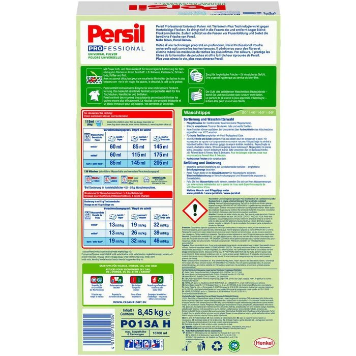 Persil® Persil Waschmittel Universal Professional Line, Pulver, 8,45 Kg, 130 Waschladungen 4 Persil® Persil Waschmittel Universal Professional Line, Pulver, 8,45 Kg, 130 Waschladungen – Bild 4