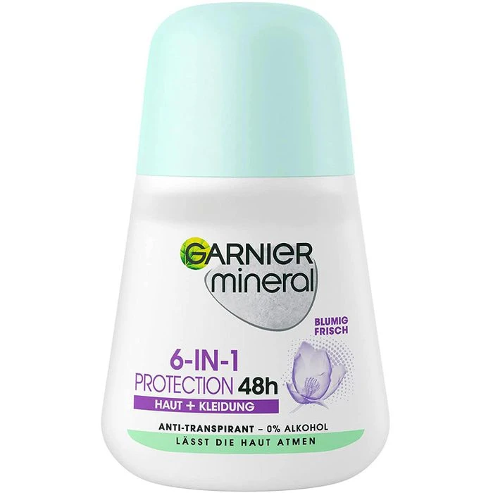 Garnier Deodorant Mineral 6-in-1 Protection, 50ml, Für Damen, Antitranspirant, Roll-On 1 Garnier Deodorant Mineral 6-in-1 Protection, 50ml, Für Damen, Antitranspirant, Roll-On