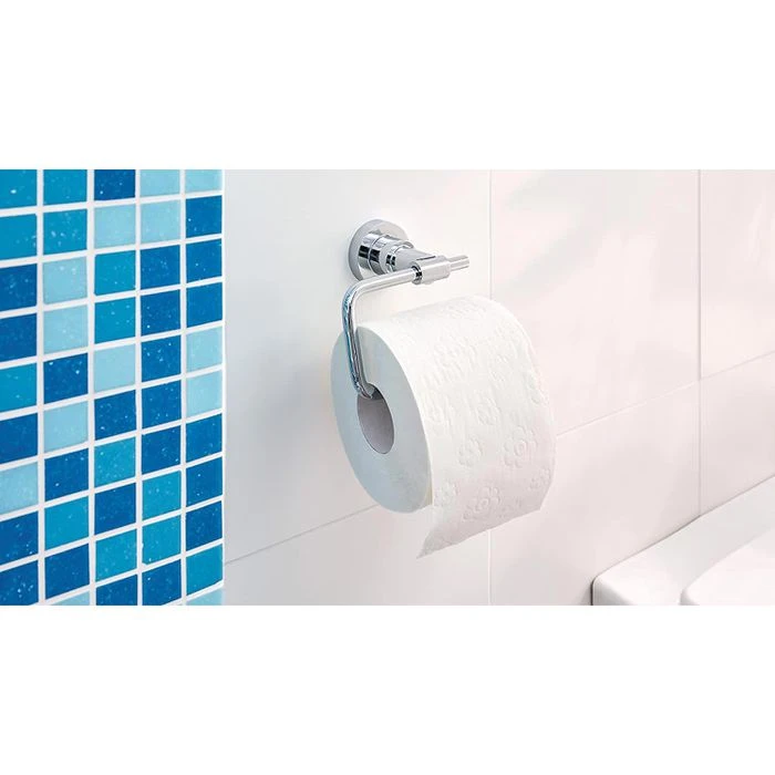 Tesa Toilettenpapierspender Luup, 40287, Ohne Bohren, Metall, Für 1 Kleinrolle, Silber 3 Tesa Toilettenpapierspender Luup, 40287, Ohne Bohren, Metall, Für 1 Kleinrolle, Silber – Bild 3